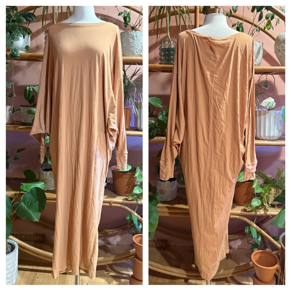 FP Beach Free People Lifestyle Maxi Dress Long Sleeve Sand Sable NWT Size XS - Picture 4 of 10